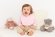 Футболка детская с длинным рукавом Baby Prime, розовая с молочно-белым 