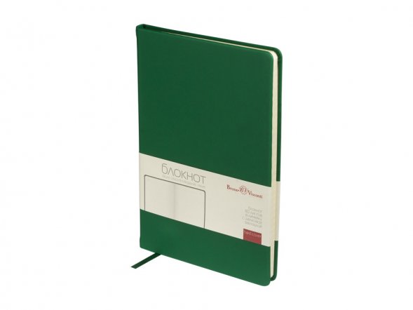 Блокнот А5 Megapolis Velvet, зеленый 