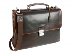 Портфель BUGATTI Romano 15&amp;#039;&amp;#039;, коричневый, натуральная воловья кожа, 40х12х30 см