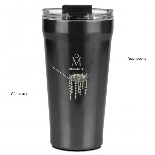 Термокружка вакуумная Forte, серая 