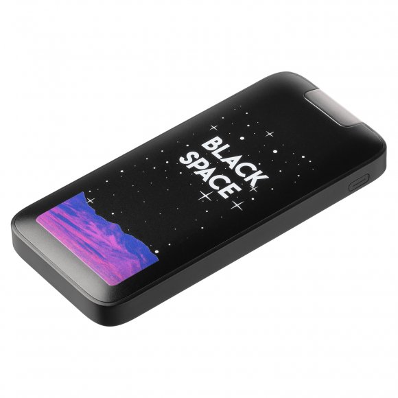 Внешний аккумулятор с цветной подсветкой Optima 10000 mAh, черный Space 