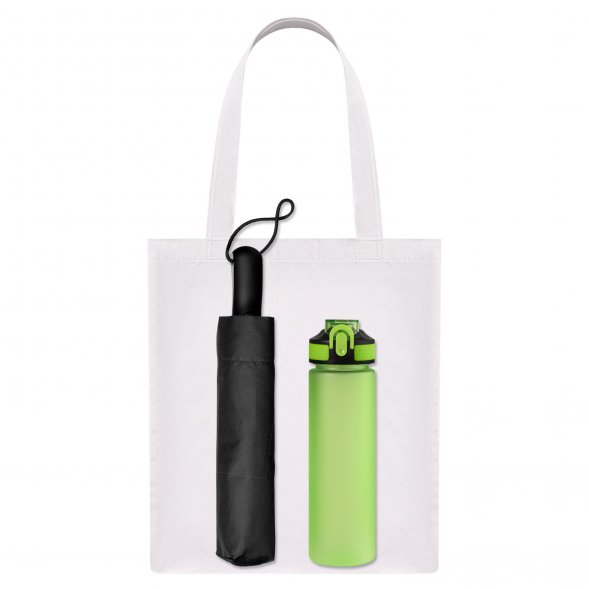 Подарочный набор Levante, салатовый (зонт, спортбутылка, шоппер) 