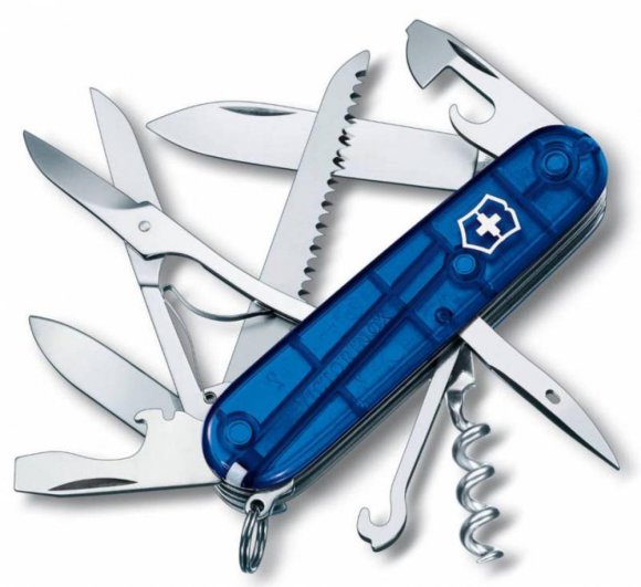 Офицерский нож Huntsman 91, прозрачный синий 