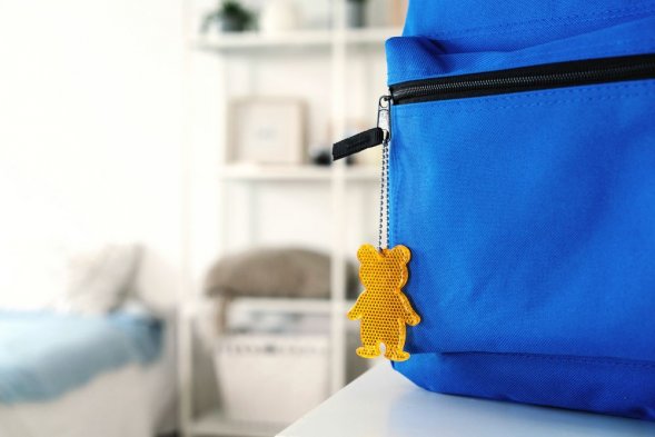 Пешеходный светоотражатель «Мишка», неон-желтый 