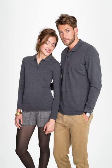 Рубашка поло мужская с длинным рукавом Perfect LSL Men, ярко-синяя 