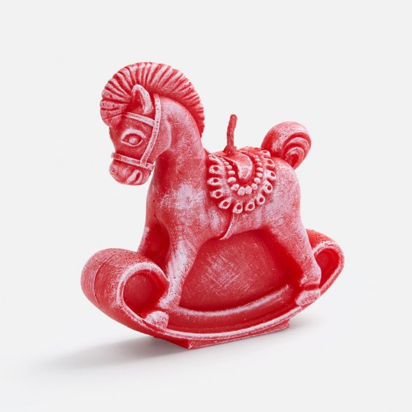 Свеча фигурная «Лошадка-качалка», красная 