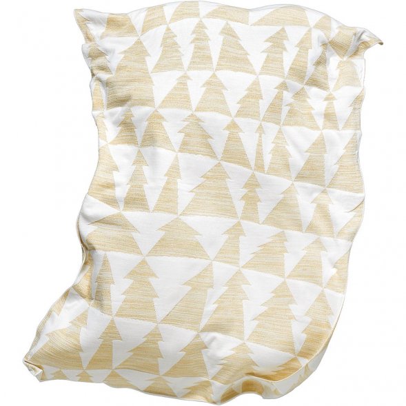 Плед «Танцующий лес», белый с золотистым 