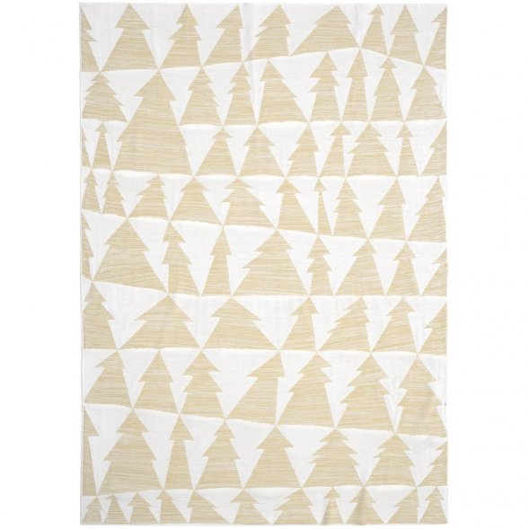 Плед «Танцующий лес», белый с золотистым 