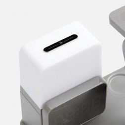 Зарядная станция с электронными часами и подсветкой Large Charge ver.3, серая