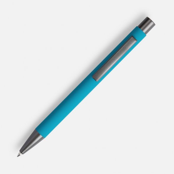 Ручка шариковая Atento Soft Touch, бирюзовая 