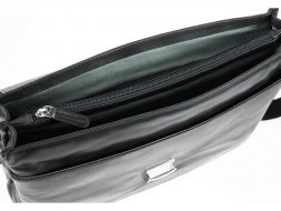 Портфель BUGATTI Romano 15&amp;#039;&amp;#039;, чёрный, натуральная воловья кожа, 40х12х30 см