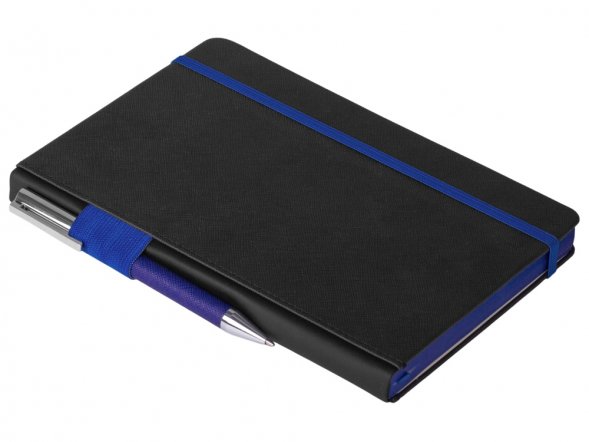 Бизнес блокнот Bossy с ручкой, черный и синий 