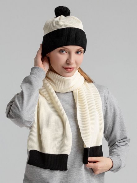 Шапка Snappy, белая с черным 