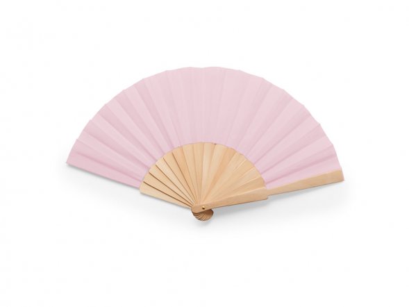 Веер CALESA с деревянными вставками и тканью из полиэстера, светло-розовый 