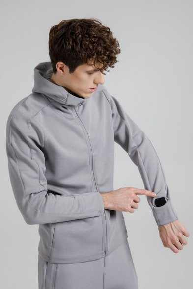 Куртка с капюшоном унисекс Begi, серая 