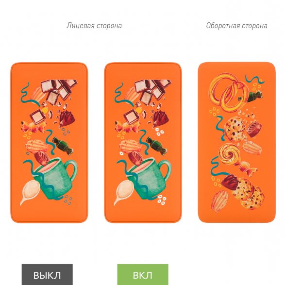 Внешний аккумулятор с подсветкой Ancor PD Plus 10000 mAh, оранжевый 