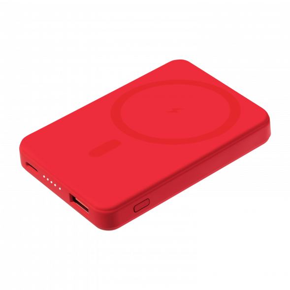 Внешний аккумулятор Largo PD 5000mAh с функцией беспроводной зарядки 15W, красный 