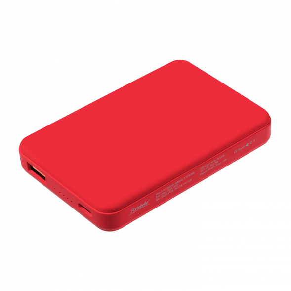 Внешний аккумулятор Largo PD 5000mAh с функцией беспроводной зарядки 15W, красный 