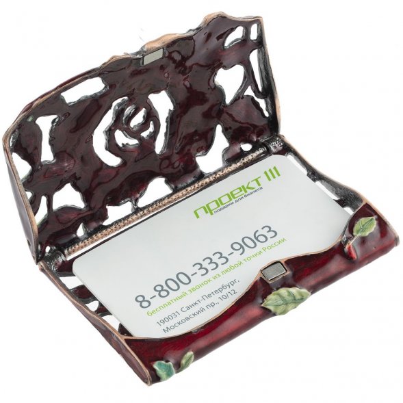 Визитница Enamel, розовая 