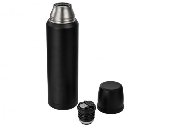 Термос с чашей и двойными медными стенками Stern, 1 л, черный 