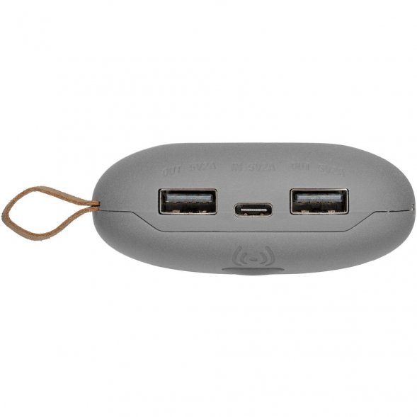 Аккумулятор с беспроводной зарядкой Pebble Wireless 9000 мАч, серый 
