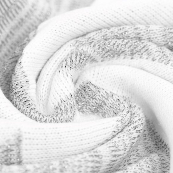 Плед «Танцующий лес», белый с серебром 