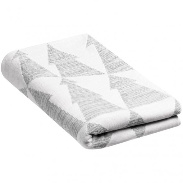 Плед «Танцующий лес», белый с серебром 