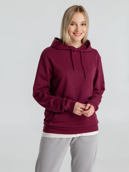 Толстовка с капюшоном унисекс Hoodie, бордовая 