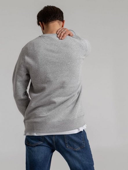 Свитшот унисекс King, серый меланж 