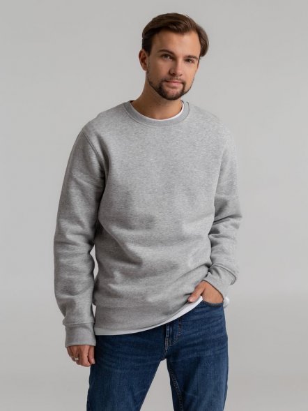 Свитшот унисекс King, серый меланж 