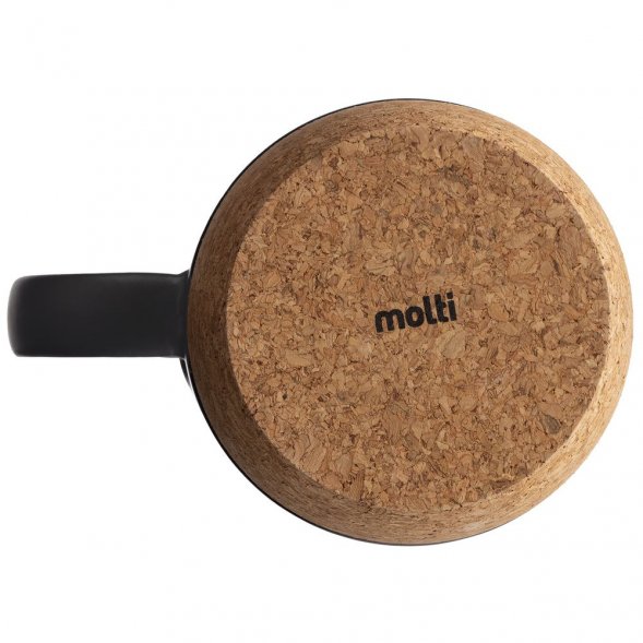 Кружка с пробковой подставкой Corky Walk, черная 