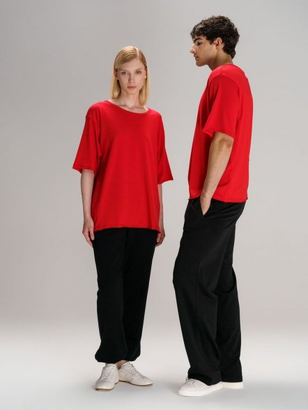 Футболка оверсайз унисекс Vozduh, красная 