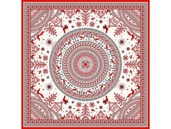 Платок Мезенская роспись 