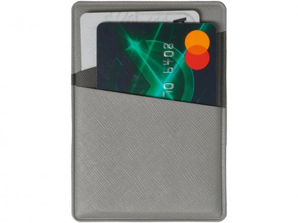 Картхолдер на 3 карты типа бейджа Favor, светло-серый/темно-серый 