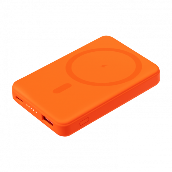 Внешний аккумулятор Largo PD 5000mAh с функцией беспроводной зарядки 15W, оранжевый 