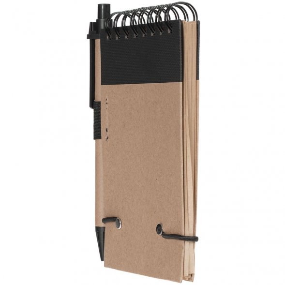 Блокнот на кольцах Eco Note с ручкой, черный 