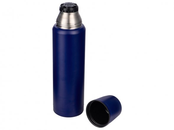 Термос с чашей и двойными медными стенками Stern, 1 л, темно-синий 