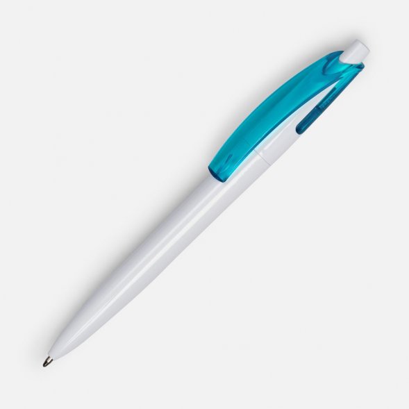 Ручка шариковая Bento, белая с голубым 