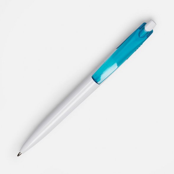 Ручка шариковая Bento, белая с голубым 