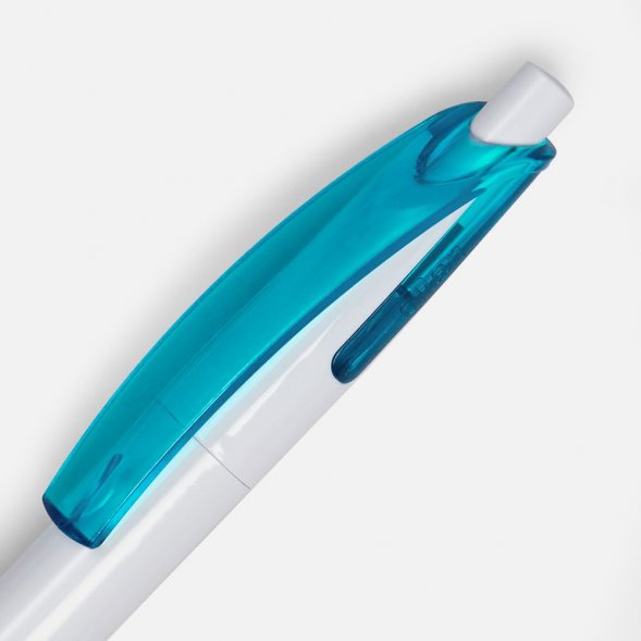 Ручка шариковая Bento, белая с голубым 