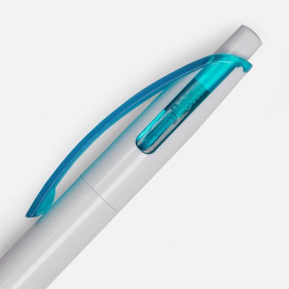 Ручка шариковая Bento, белая с голубым 