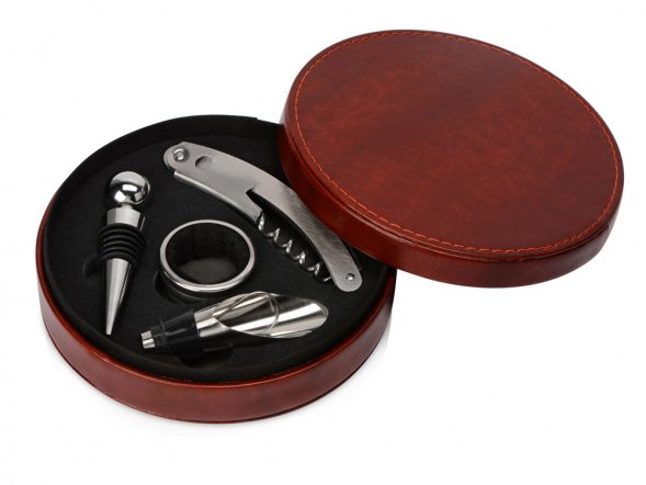 Набор аксессуаров для вина Fabrizio, коричневый 