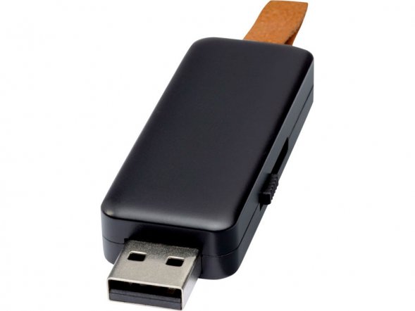 USB-флеш-накопитель Gleam объемом 8 ГБ с подсветкой, черный 
