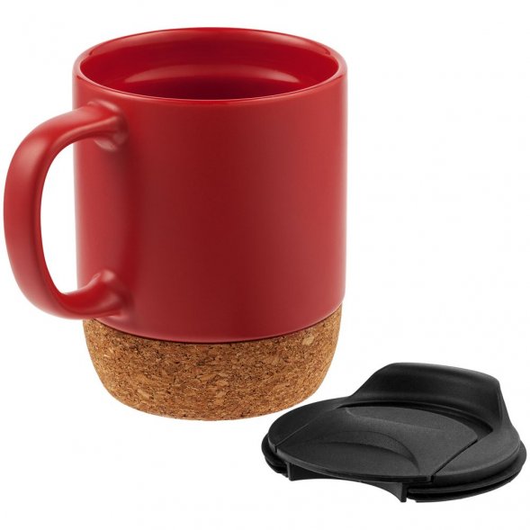 Кружка с пробковой подставкой Corky Walk, красная 