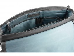 Портфель BUGATTI Romano 15&amp;#039;&amp;#039;, чёрный, натуральная воловья кожа, 39х8х30 см