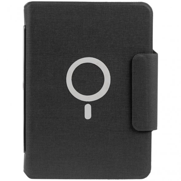 Органайзер с блокнотом и аккумулятором Oiro, черный 