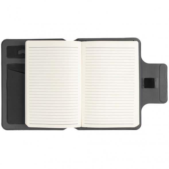 Органайзер с блокнотом и аккумулятором Oiro, черный 