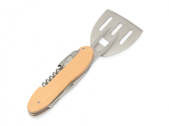 BBQ мультитул Blade 5в1 с деревянными ручками, в чехле 