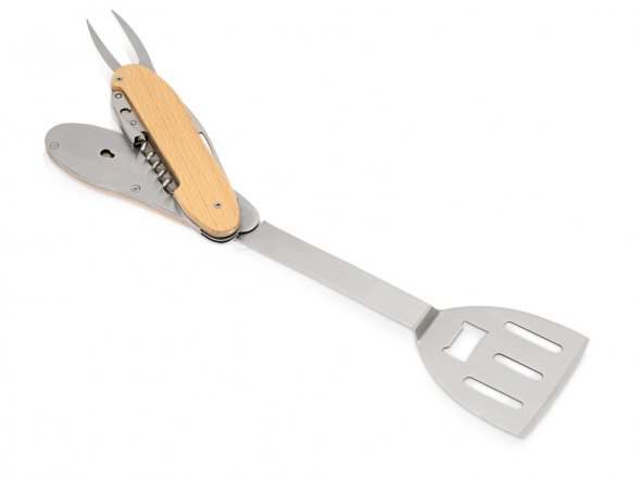 BBQ мультитул Blade 5в1 с деревянными ручками, в чехле 
