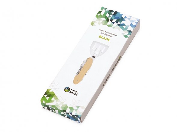 BBQ мультитул Blade 5в1 с деревянными ручками, в чехле 